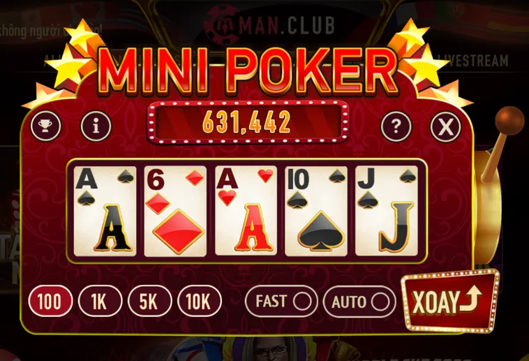Đẳng Cấp Đỉnh Cao Minigame Mini Poker Tại ManClub Sân Chơi Của Các Cao Thủ