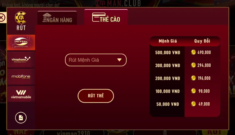 Quy Trình Rút Tiền ManClub Nhanh Chóng An Toàn Cho Mọi Người Chơi Tại Đây