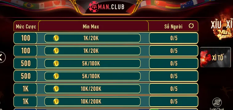 Chinh Phục Đỉnh Cao Xì Tố Tại ManClub Với Tỷ Lệ Thắng Cược Cực Khủng
